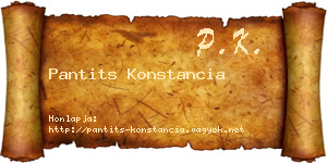 Pantits Konstancia névjegykártya